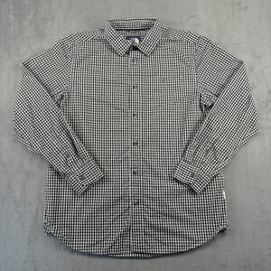 The North Face Button Up Shirt Men's Large Black/White Checkered Long Sleeve